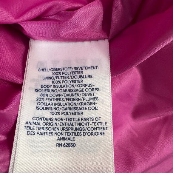 Lands End Down Goose Feather Hot Pink Fuschia Puffer Padded Vest Jacket Large - Picture 6 of 8